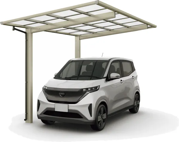 コンパクトカーポート　エフルージュC　36ー24型　H22　アルミ色 | YKK AP